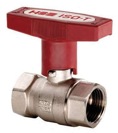 Сферичен кран HSE 1478 ISO‑T – мед, с разширен T‑ръкохватка