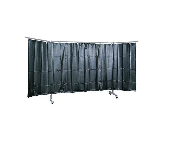 3-panel mobile protective screen with curtain