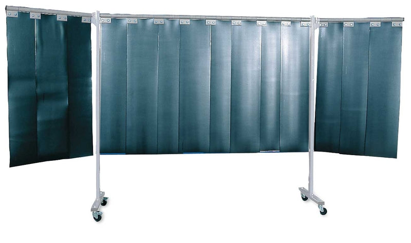 3-panel mobile protective screen with strip curtain