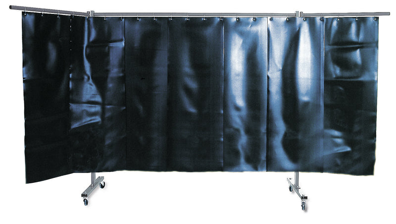 3-panel mobile protective screen with strip curtain