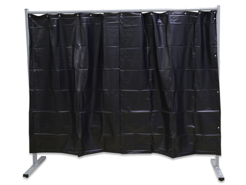 1-Panel mobile protective screen with curtain
