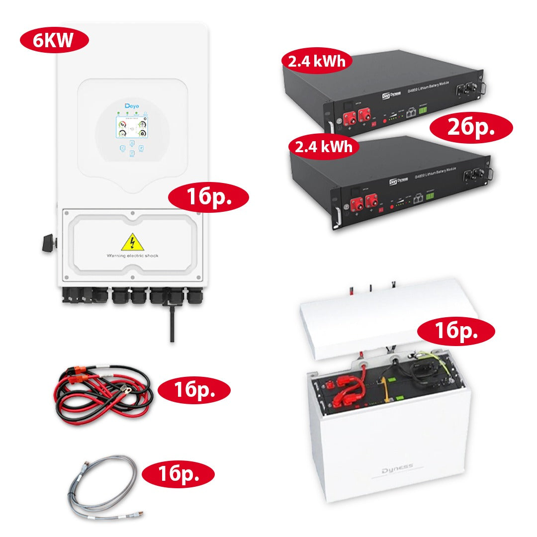 Хибриден ESS комплект DEYE + DYNESS – 6 kW / 4.8 kWh