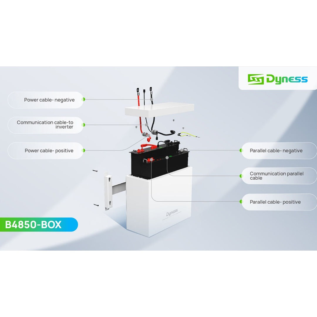 Dyness B4850 BOX - Metal housing for 2× LiFePO₄ batteries B4850 - Wall or floor mounting - IP54
