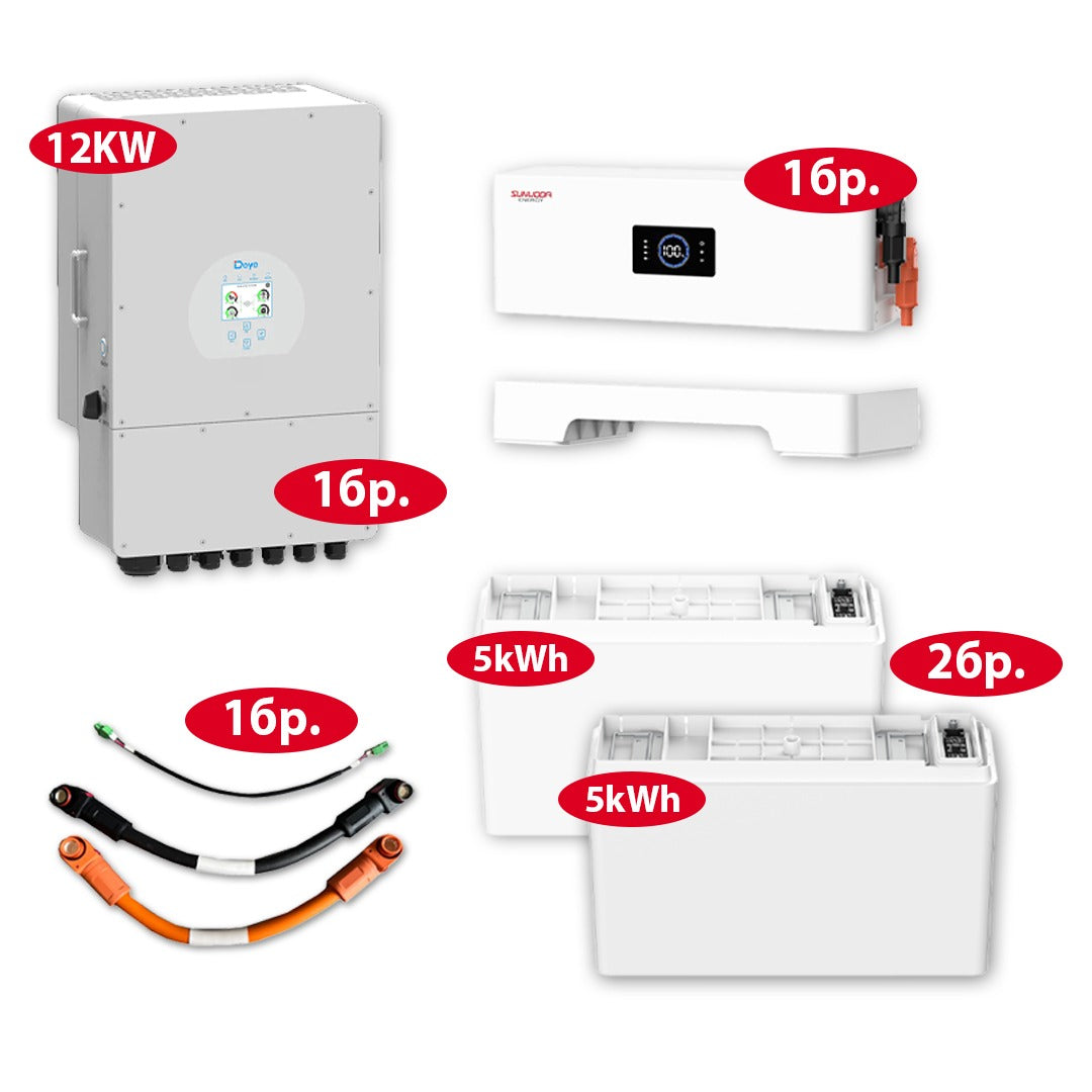 SunESS LV + Deye 12kW – Нисковолтов хибриден комплект с батерии
