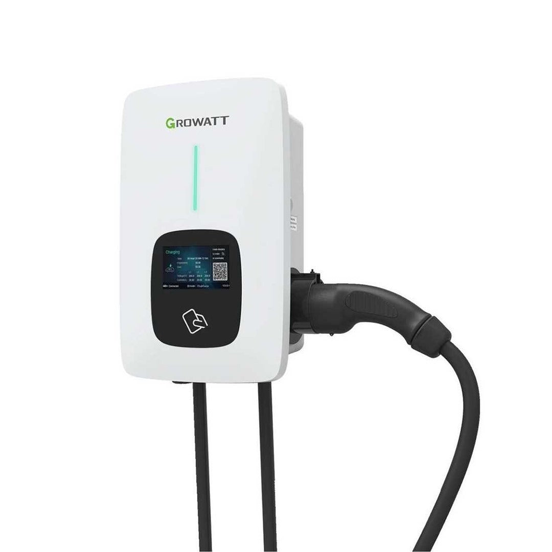 Growatt THOR 22AS-P-V1 (WIFI) – Смарт трифазно EV зарядно | 22 kW | Type 2 | LCD + RFID | WiFi | 3 години гаранция