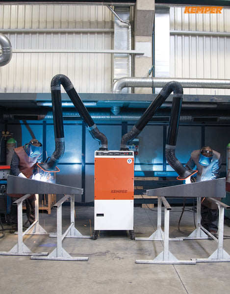 Kemper Cartridge filter unit with 2 rigid metal tube arms, 3,0 m, Ø 150 mm