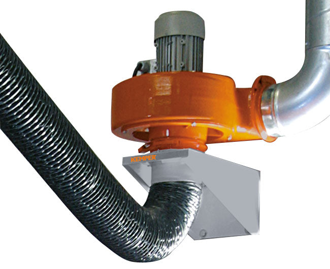Kemper / Кемпер Изпускателен комплект с гъвкаво изпускателно рамо, Дължина 2 m, Ø 150 mm Вентилатор: 2.000 m³/h, 0,75 kW