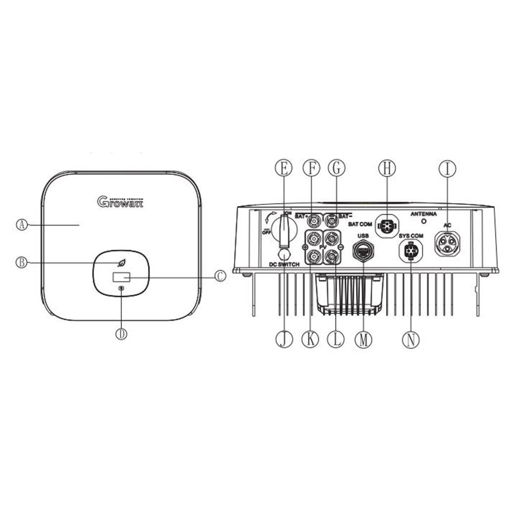 Монофазен мрежов инвертор Growatt 5KW, MIN 5000TL-XH