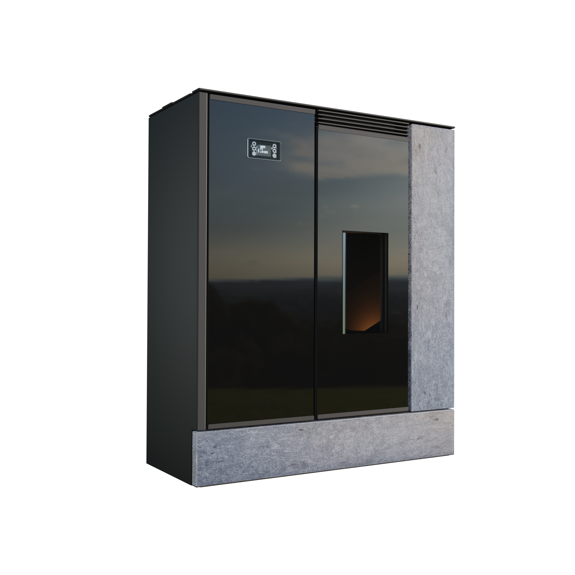 OPOP LP6 AQUA Serpentine - Pellet fireplace with water heat exchanger 6.9 kW